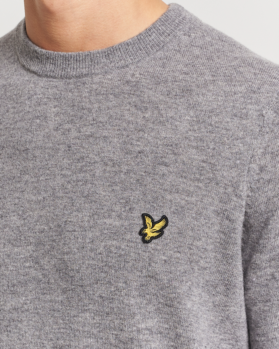 Men | Sweaters & Knitwear | Lyle & Scott | Lambswool Crew Neck Pullover Mid Grey Marl