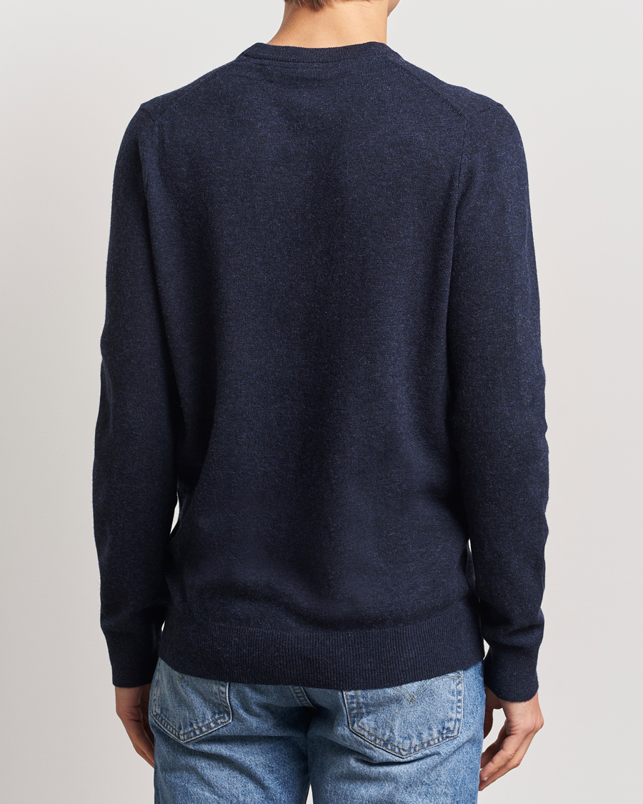 Men | Sweaters & Knitwear | Lyle & Scott | Lambswool Crew Neck Pullover Dark Navy Marl