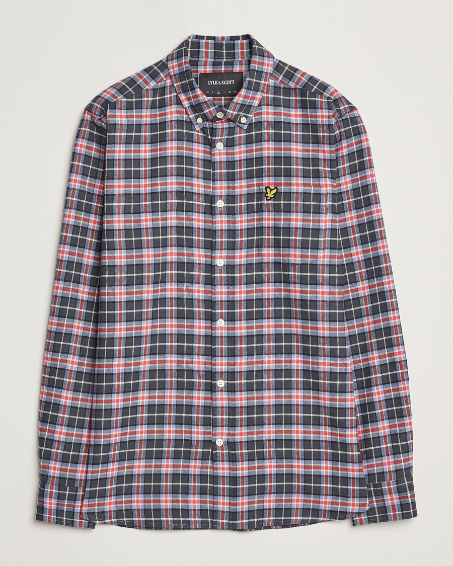 Men | Shirts | Lyle & Scott | Checked Flannel Shirt Blue Smoke