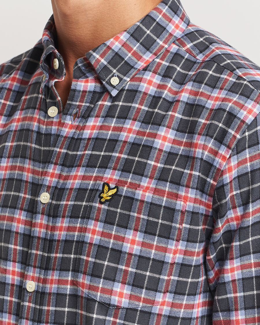 Men | Shirts | Lyle & Scott | Checked Flannel Shirt Blue Smoke