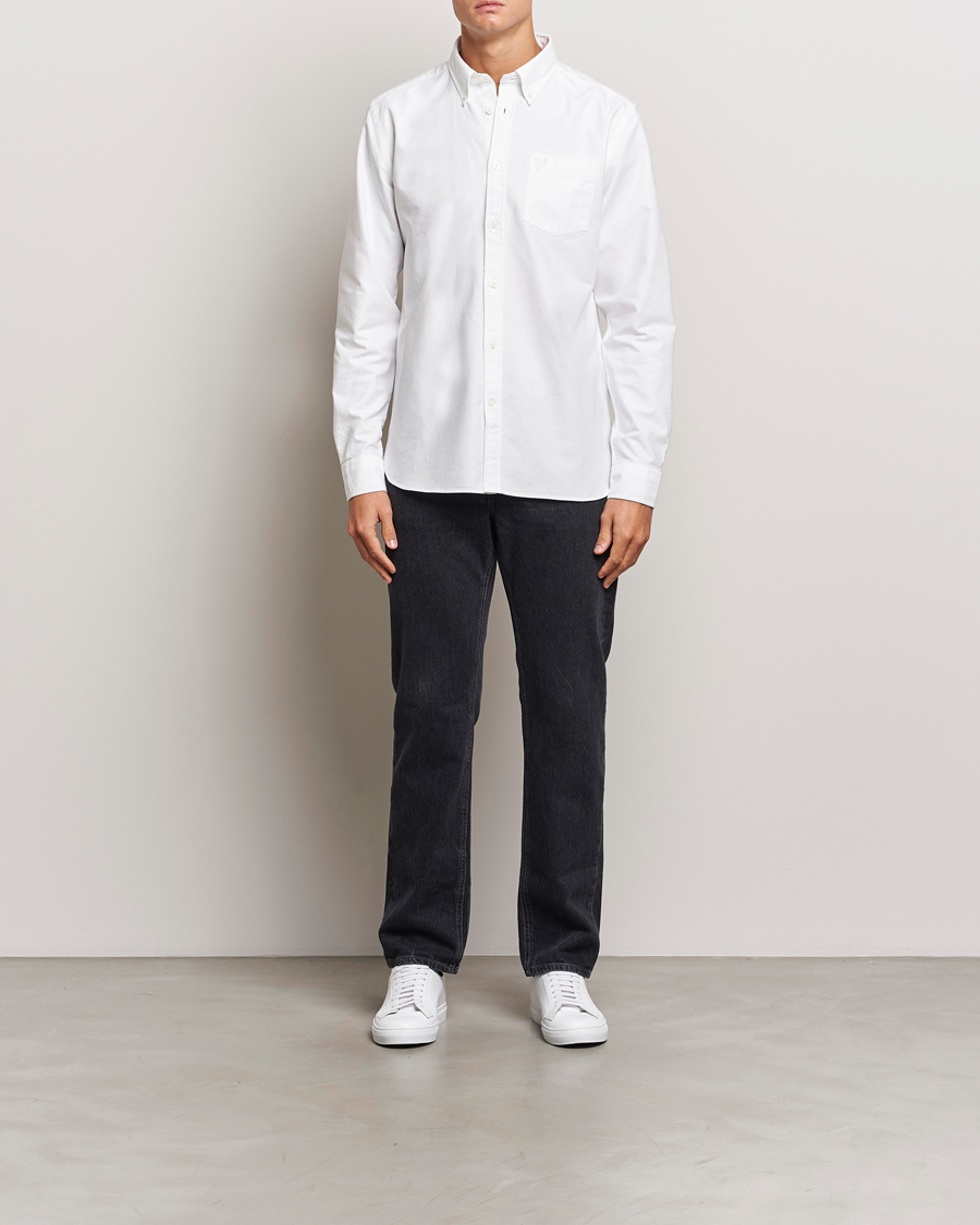 Men | Shirts | Lyle & Scott | Tonal Eagle Plain Oxford Shirt White