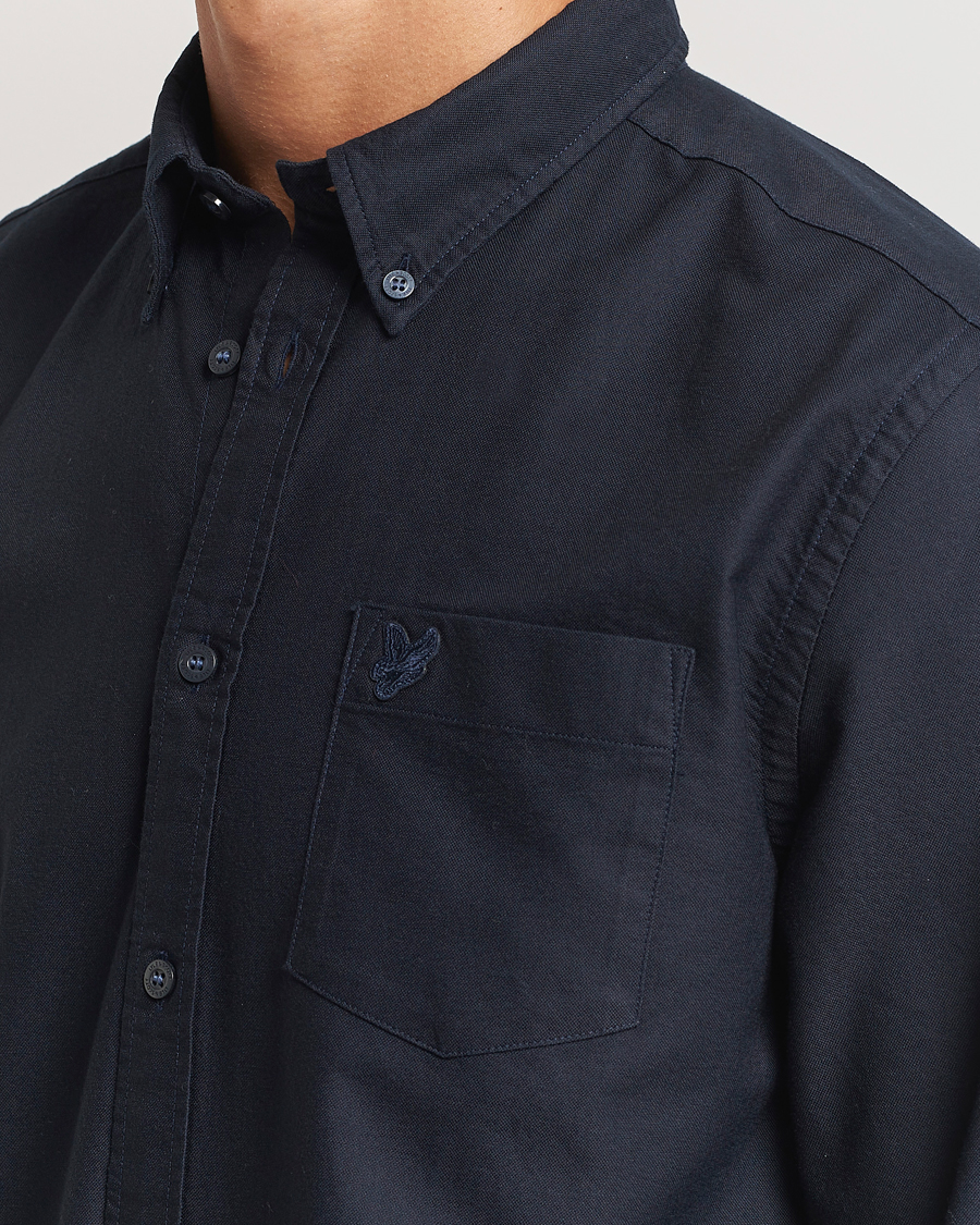 Men | Shirts | Lyle & Scott | Tonal Eagle Plain Oxford Shirt Dark Navy