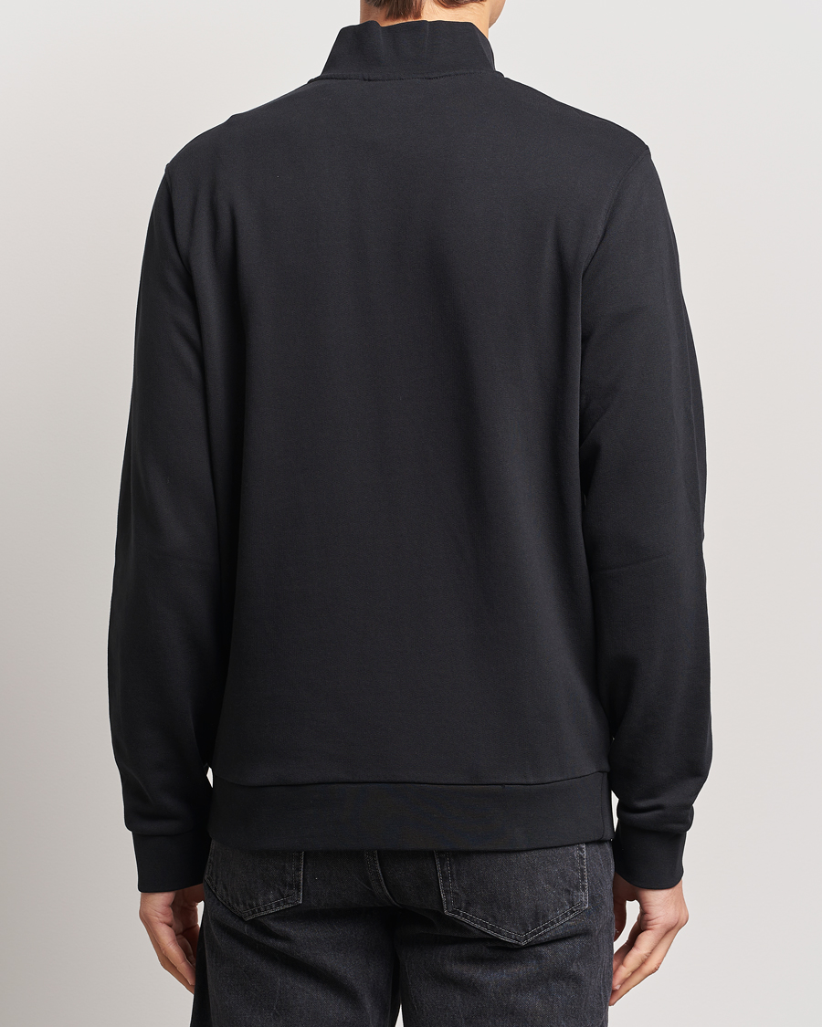 Men | Sweaters & Knitwear | Lyle & Scott | Tonal Eagle Half Zip Sweater Jet Black