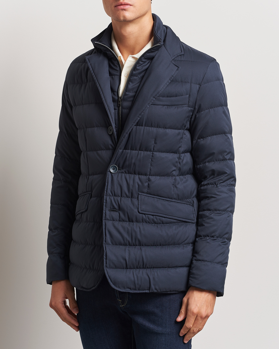 Men | Coats & Jackets | Herno | Nylon Down Blazer Navy