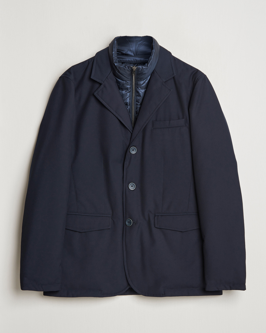 Men | Coats & Jackets | Herno | Water Repellent Down Blazer Navy