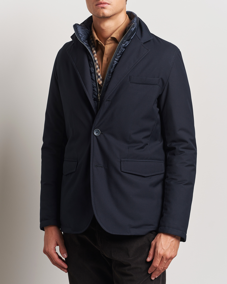 Men | Coats & Jackets | Herno | Water Repellent Down Blazer Navy