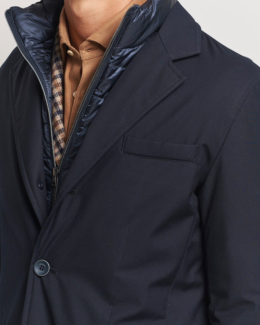 Men | Coats & Jackets | Herno | Water Repellent Down Blazer Navy