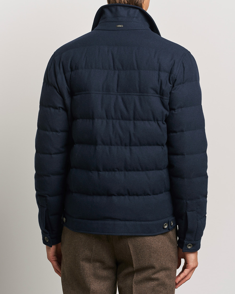 Men | Coats & Jackets | Herno | Cashmere Down Biker Jacket Navy