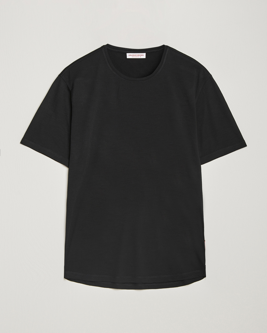 Men | T-Shirts | Orlebar Brown | OB Lux Merino T-Shirt Black