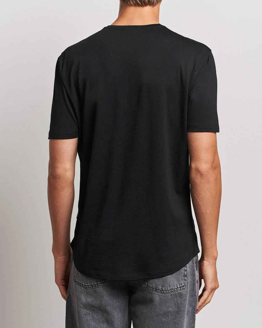 Men | T-Shirts | Orlebar Brown | OB Lux Merino T-Shirt Black