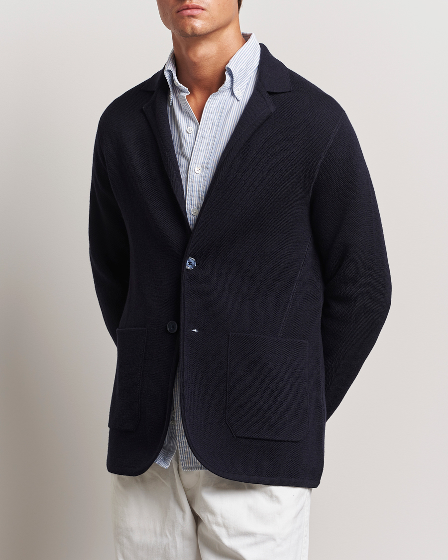 Men | Blazers | Orlebar Brown | Reiner Textured Lightweigt Blazer Night Iris