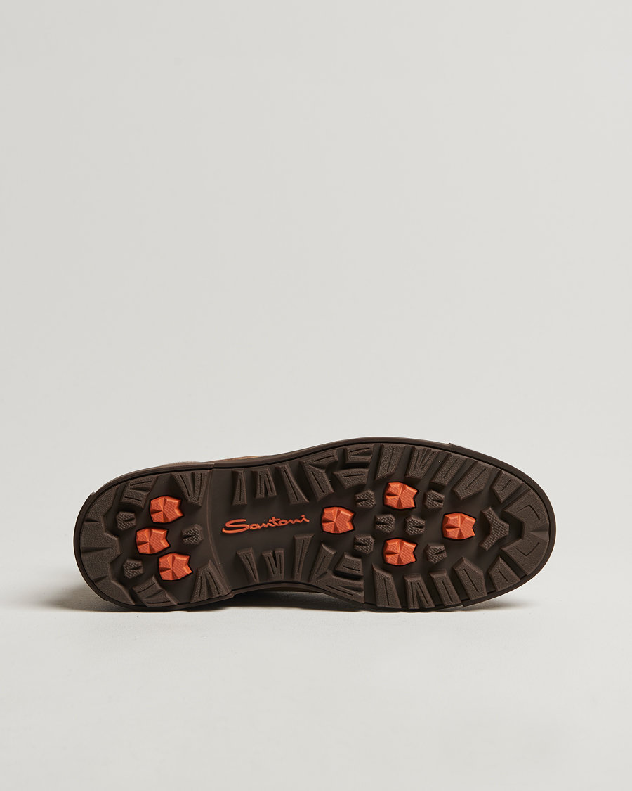 Men | Santoni St Moritz No Lace Boot Dark Brown Suede | Santoni | St Moritz No Lace Boot Dark Brown Suede