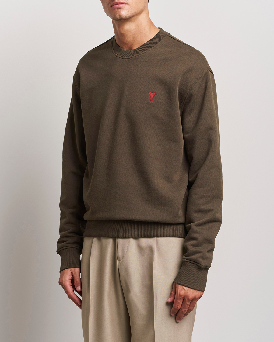 Men | Sweaters & Knitwear | AMI | Heart Logo Sweatshirt Dark Coffee