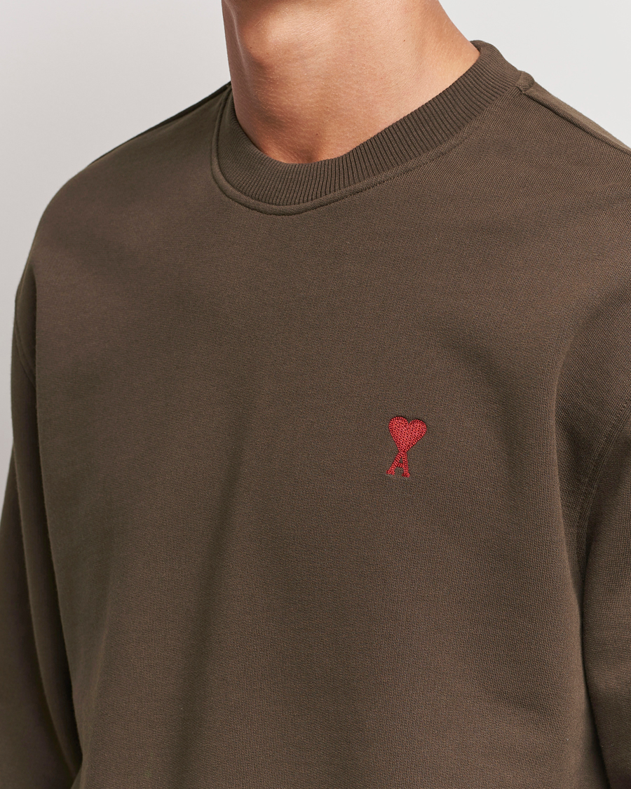 Men | Sweaters & Knitwear | AMI | Heart Logo Sweatshirt Dark Coffee