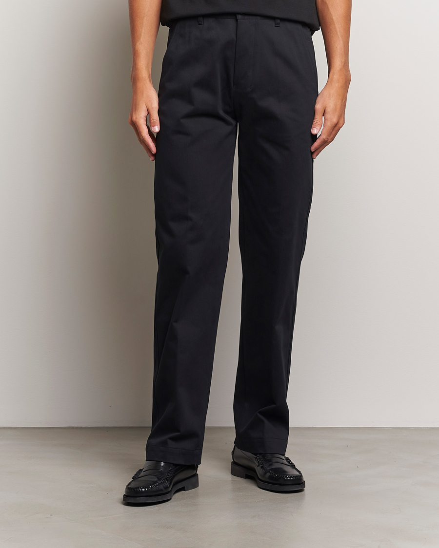 Men | Trousers | AMI | Straight Fit Chino Trousers Black