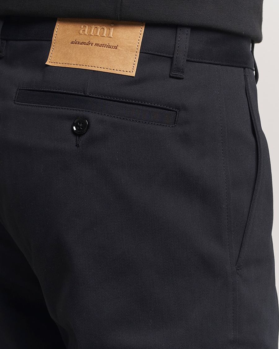 Men | Trousers | AMI | Straight Fit Chino Trousers Black