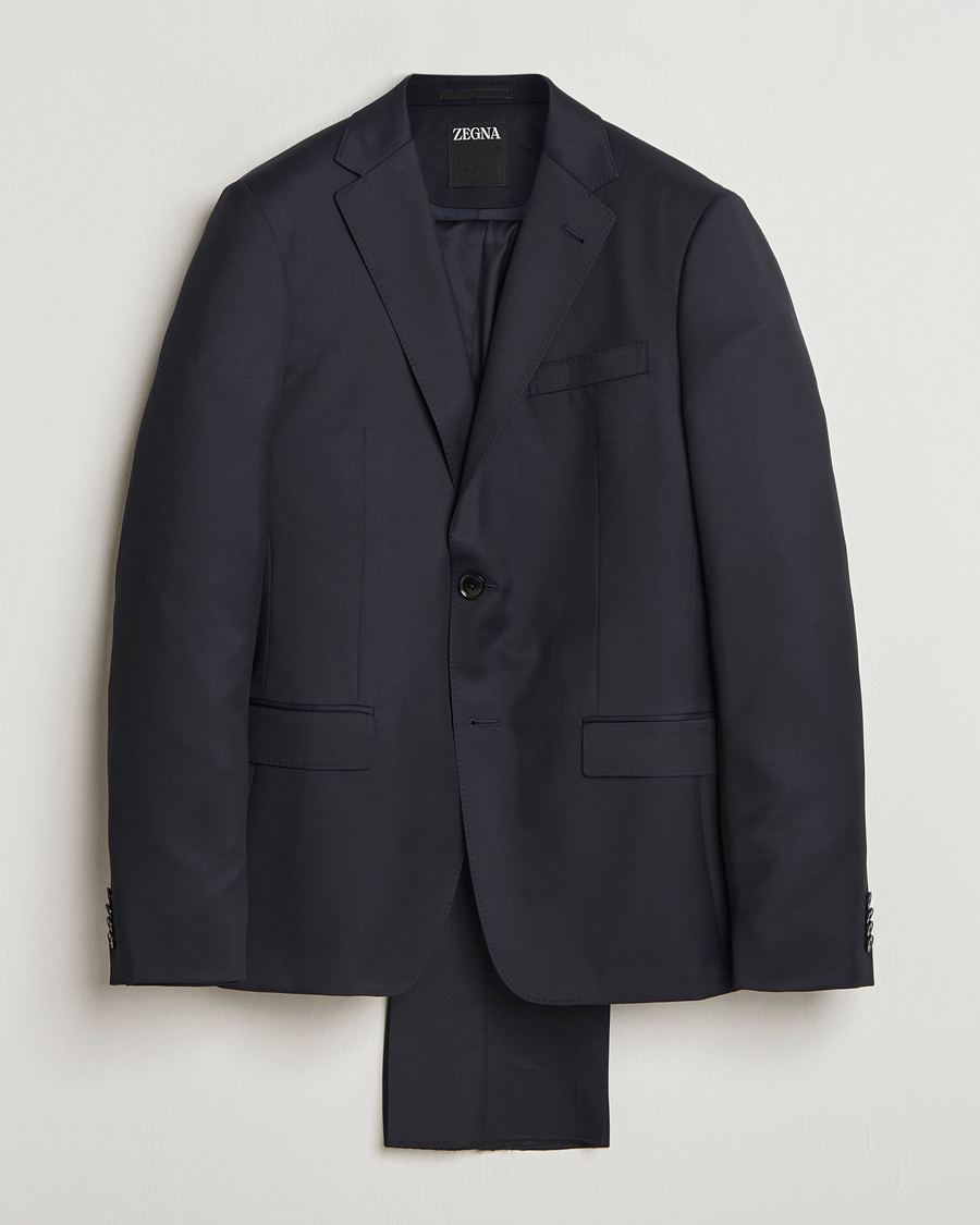 Men | Suits | Zegna | Tailored Wool Suit Midnight