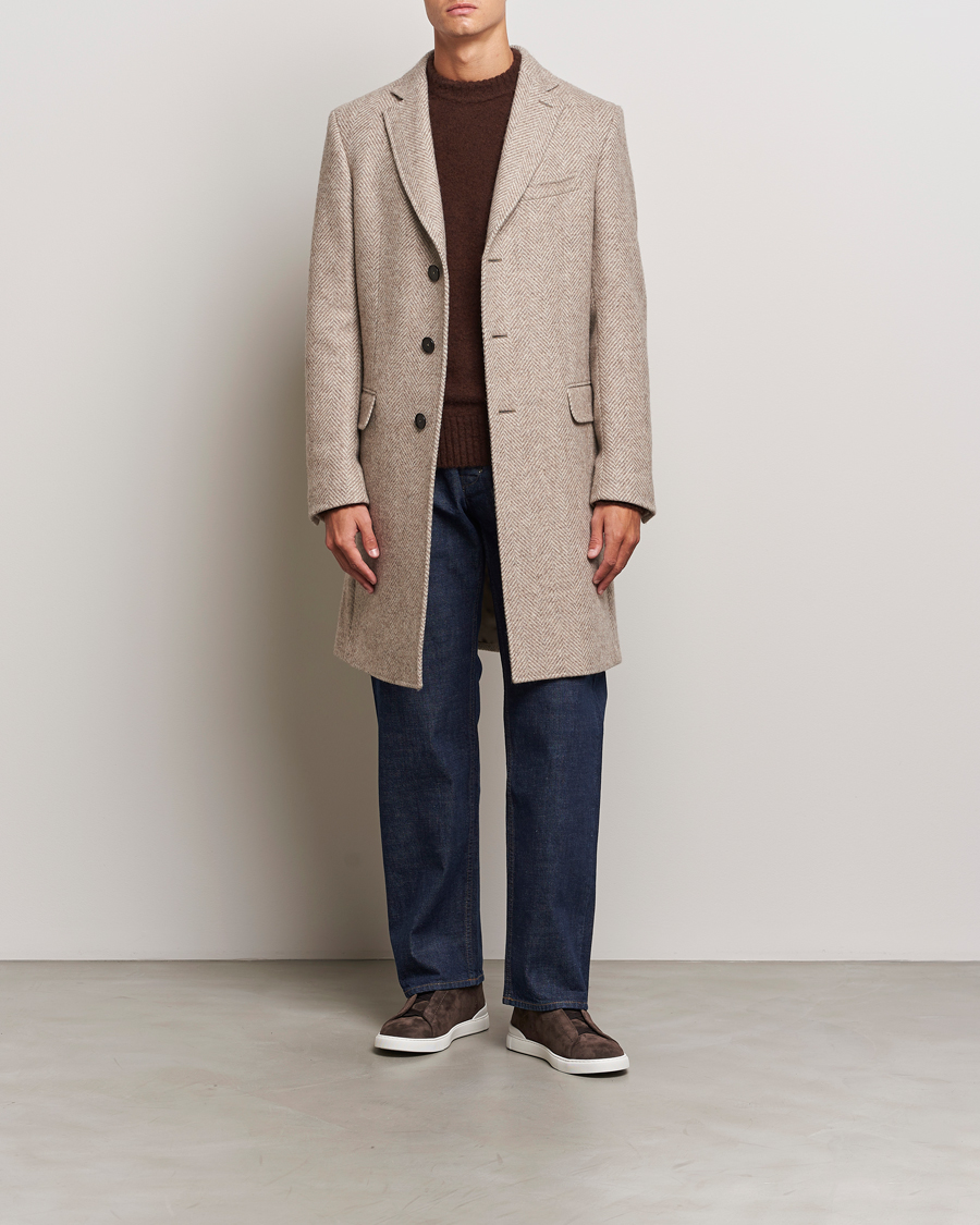 Men | Coats & Jackets | Zegna | Wool/Cashmere Double Breasted Coat Beige