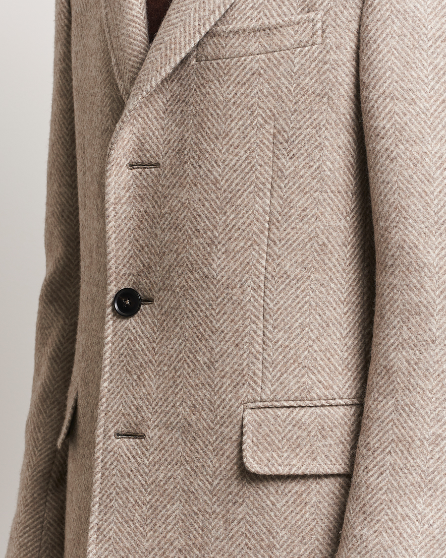 Men | Coats & Jackets | Zegna | Wool/Cashmere Double Breasted Coat Beige