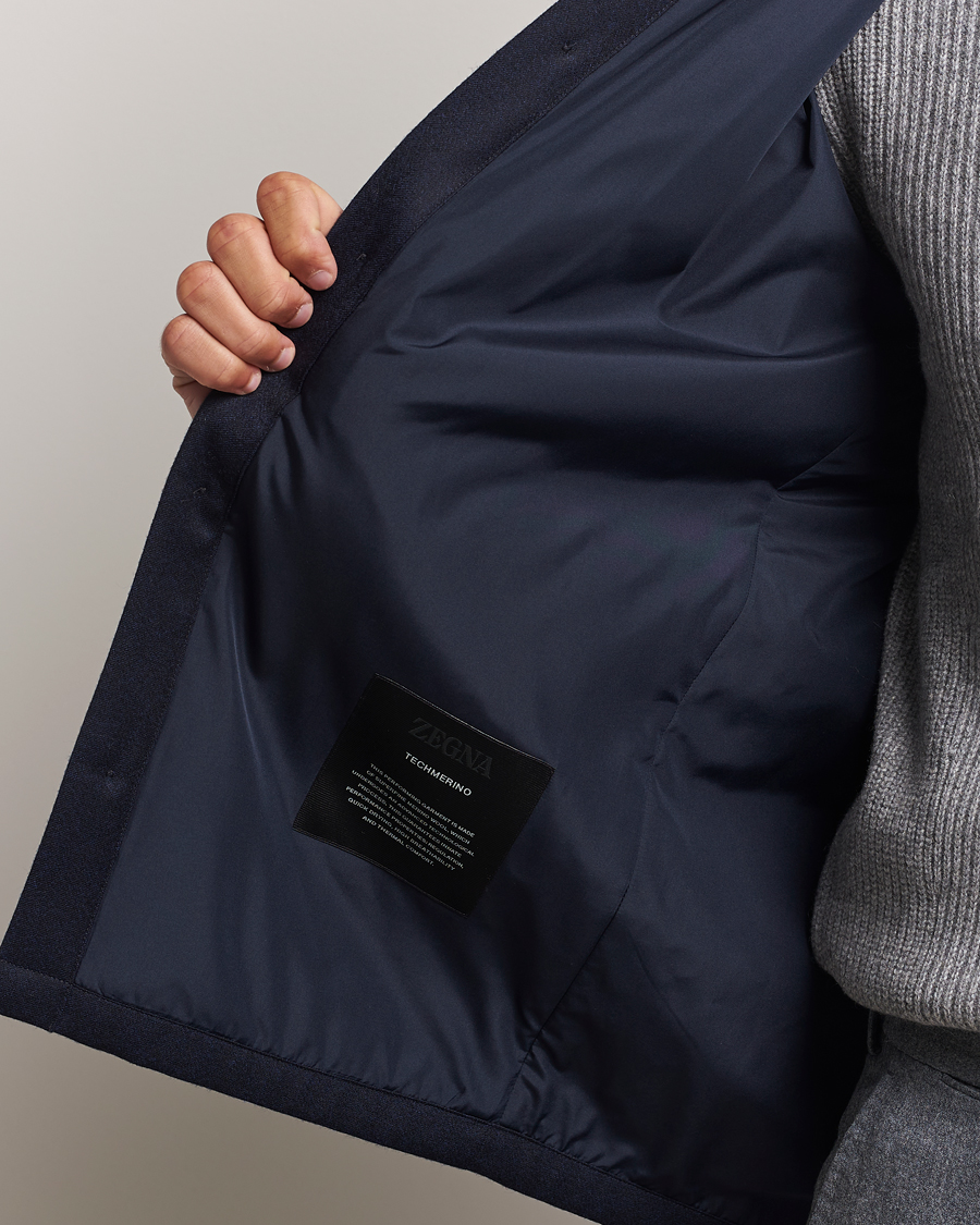 Men | Coats & Jackets | Zegna | Techmerino Flannel Shirt Jacket Navy