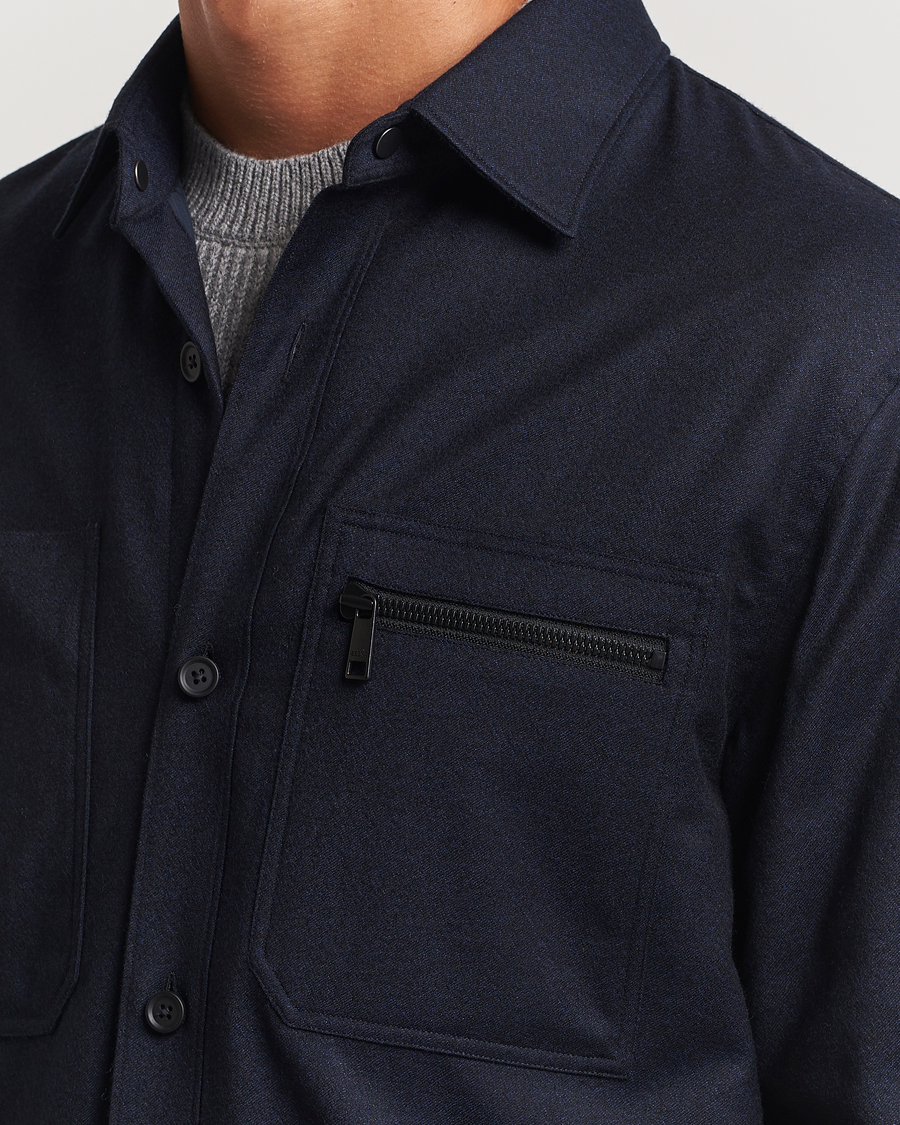 Men | Coats & Jackets | Zegna | Techmerino Flannel Shirt Jacket Navy
