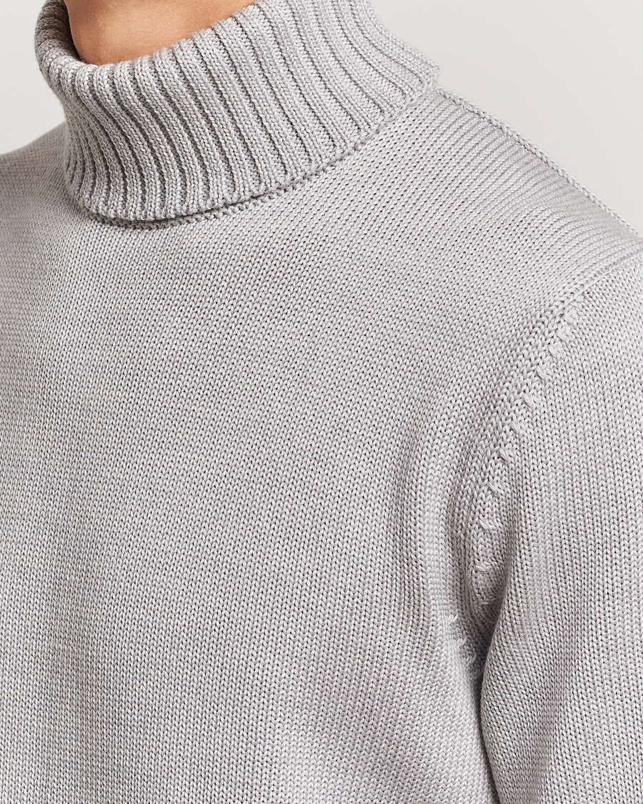 Zanone Virgin Merino Wool Rollneck Light Grey at CareOfCarl.com