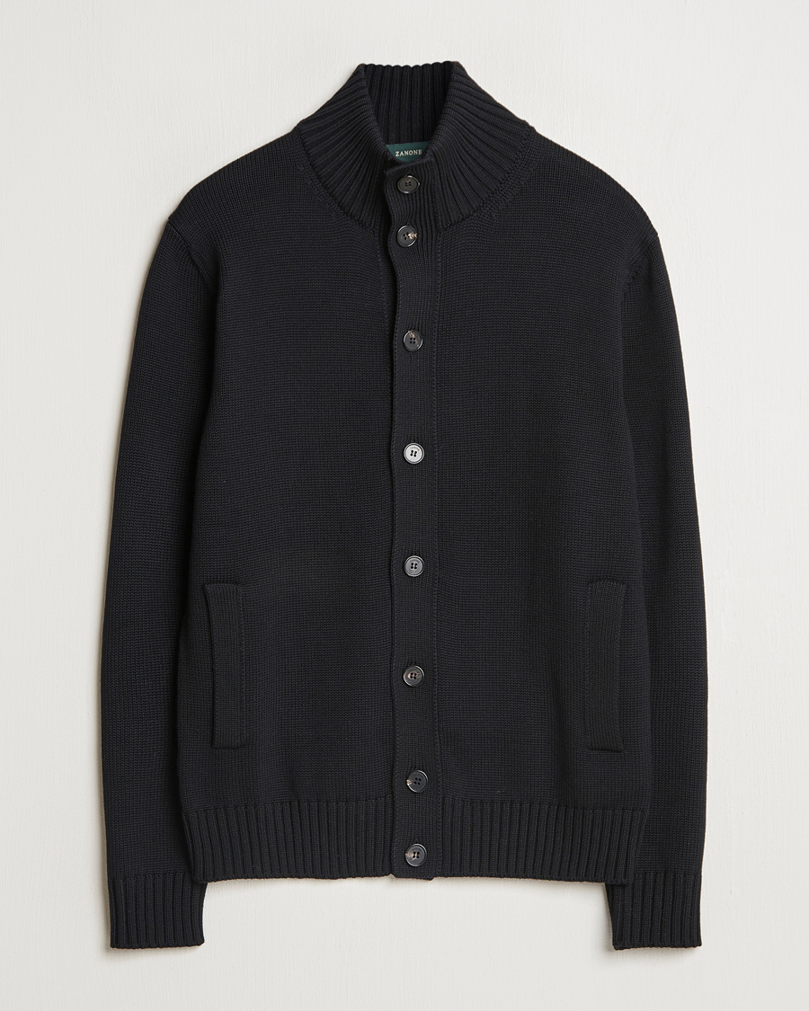 Men | Sweaters & Knitwear | Zanone | Virgin Merino Wool Chioto Cardigan Black