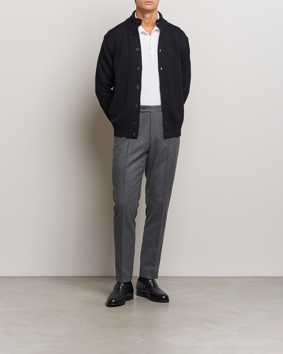 Men | Sweaters & Knitwear | Zanone | Virgin Merino Wool Chioto Cardigan Black