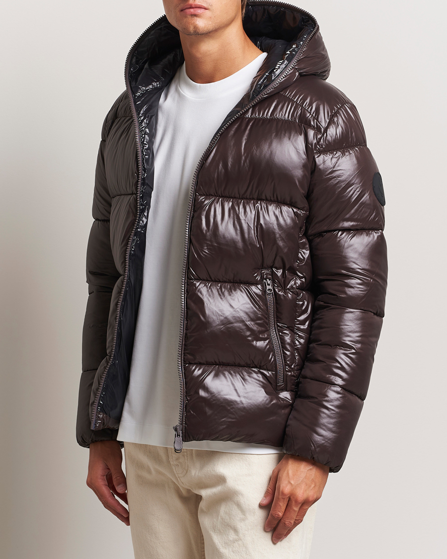 Men | Coats & Jackets | Save The Duck | Edgard Padded Puffer Brown Black