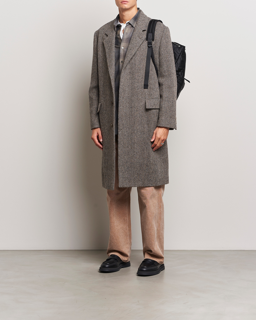 Men | Coats & Jackets | Auralee | Wool Tweed Chesterfield Coat Khaki