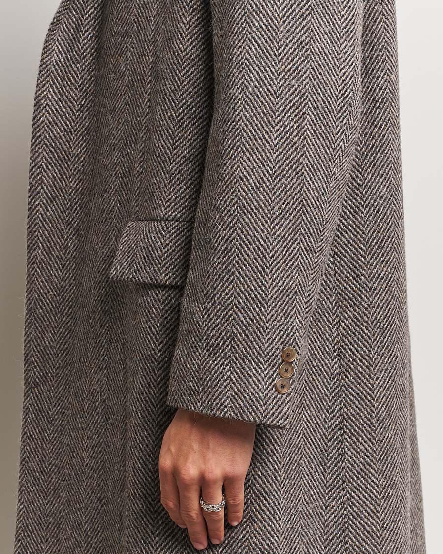 Men | Coats & Jackets | Auralee | Wool Tweed Chesterfield Coat Khaki
