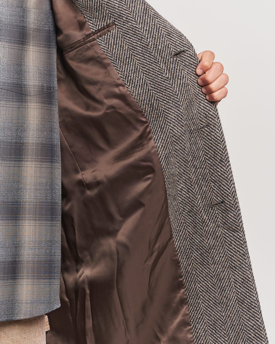 Men | Coats & Jackets | Auralee | Wool Tweed Chesterfield Coat Khaki