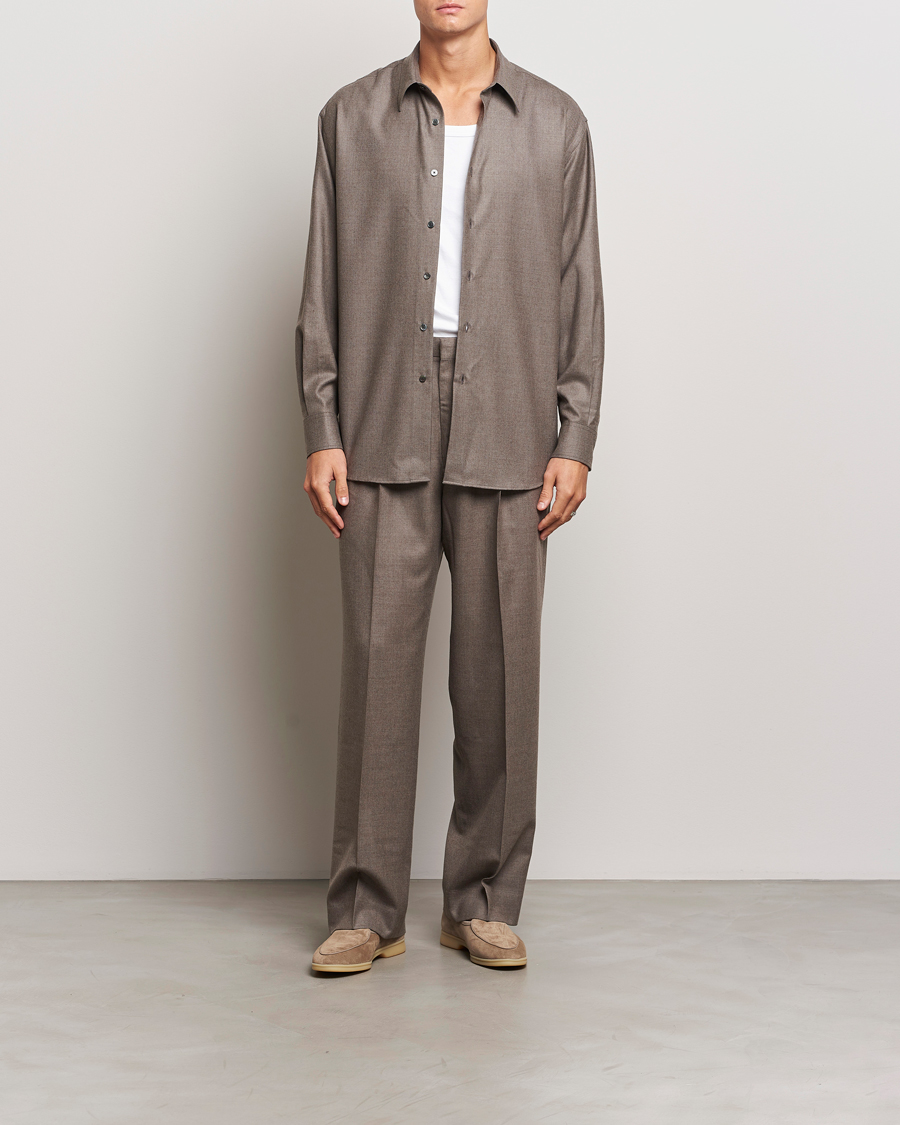 Men | Trousers | Auralee | Superlight Wool Slacks Top Brown