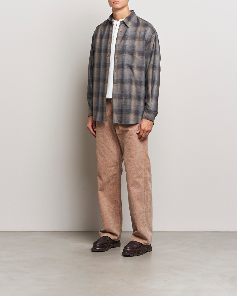 Men | Shirts | Auralee | Superlight Wool Shirt Charcoal Check