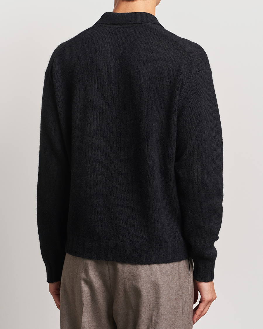 Men | Sweaters & Knitwear | Auralee | Shetland Wool/Cashmere Cardigan Black