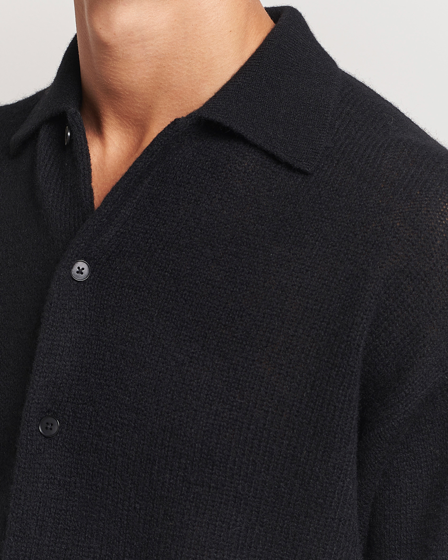 Men | Sweaters & Knitwear | Auralee | Shetland Wool/Cashmere Cardigan Black