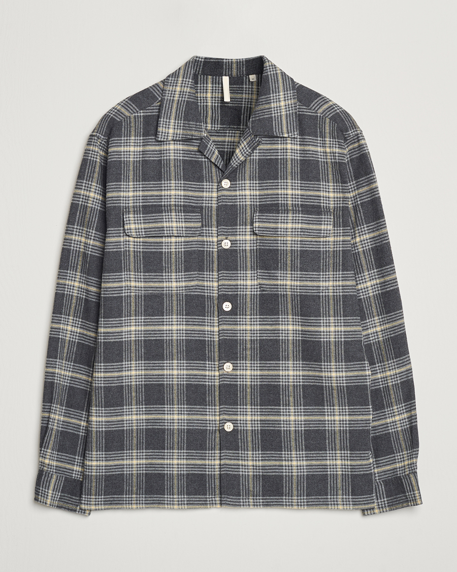 Men | Shirts | Sunflower | Flannel Pocket Shirt Grey Check