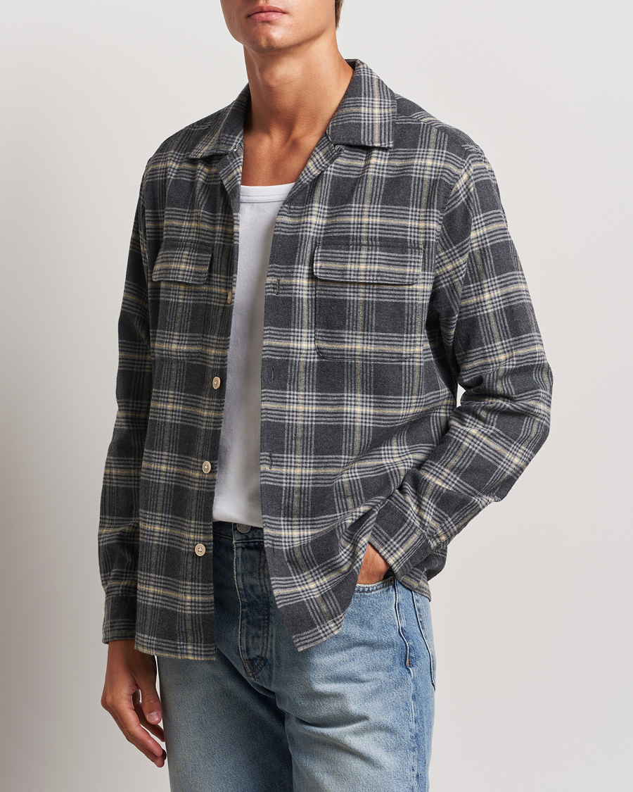 Men | Shirts | Sunflower | Flannel Pocket Shirt Grey Check