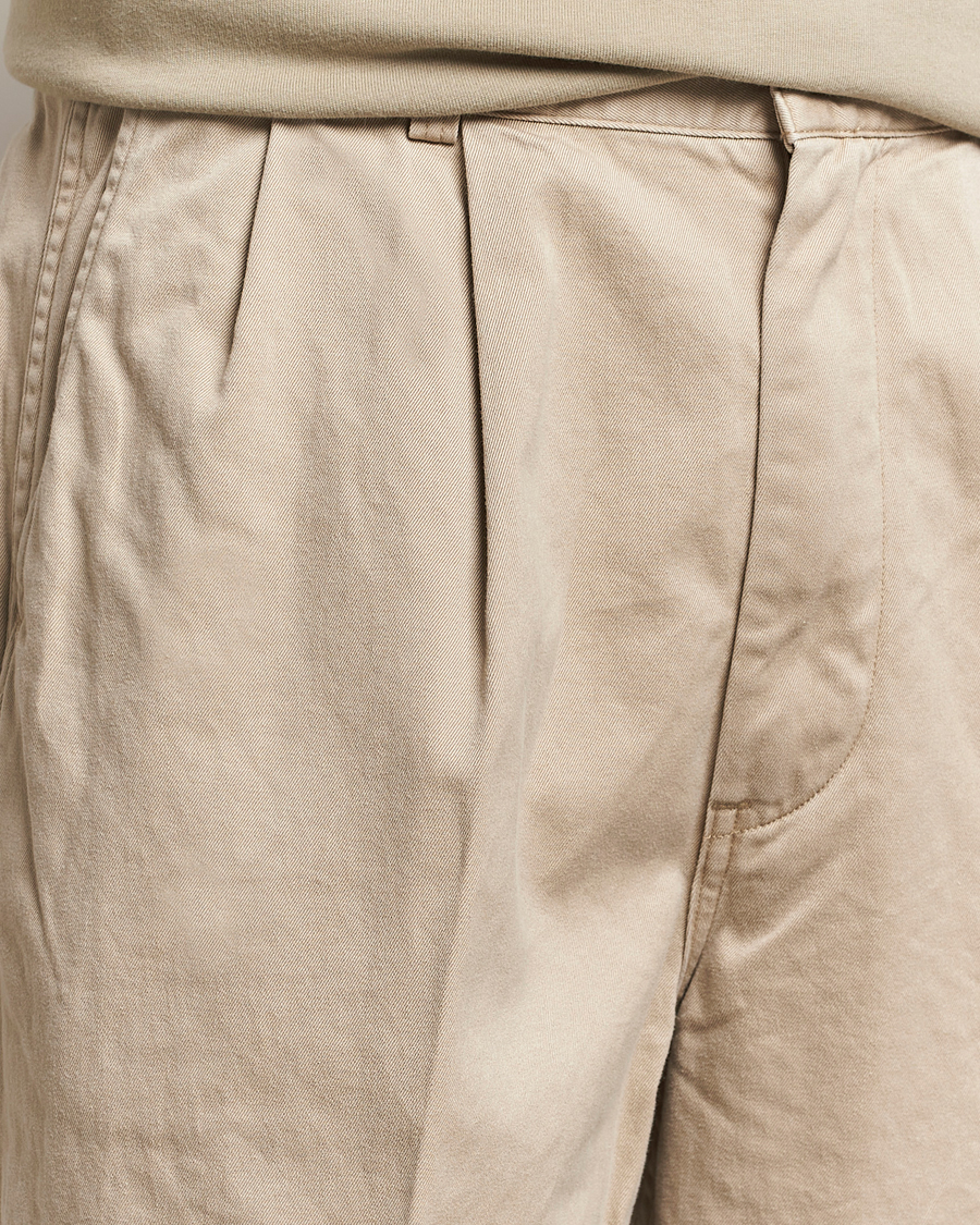 Men | Trousers | orSlow | Two Tuck Wide Trousers Khaki