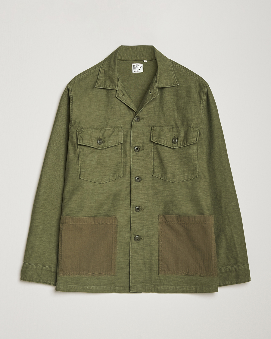 Men | Shirts | orSlow | 4 Pockets US Army Shirt Dark Olive