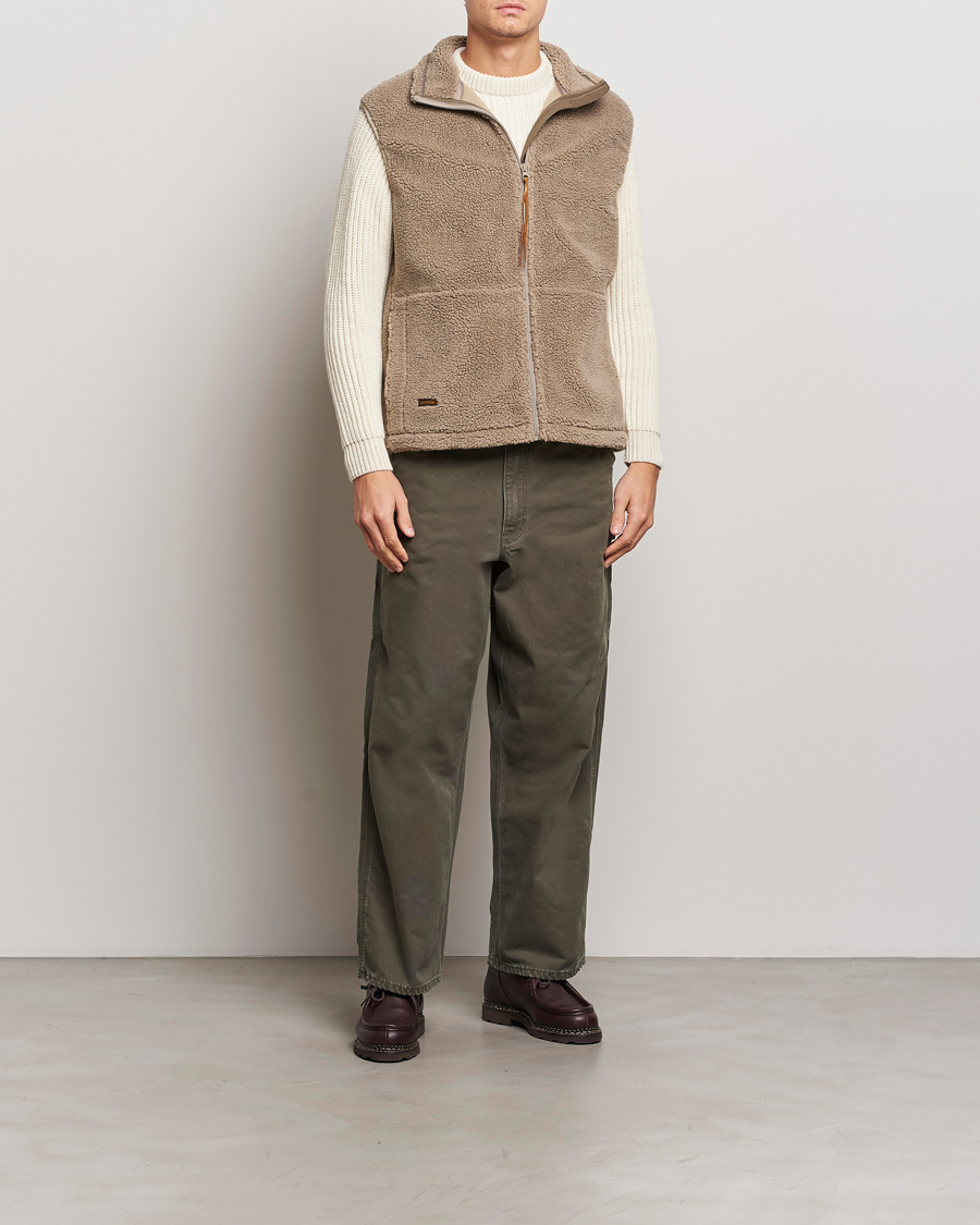 Men | Coats & Jackets | orSlow | Boa Fleece Vest Graige