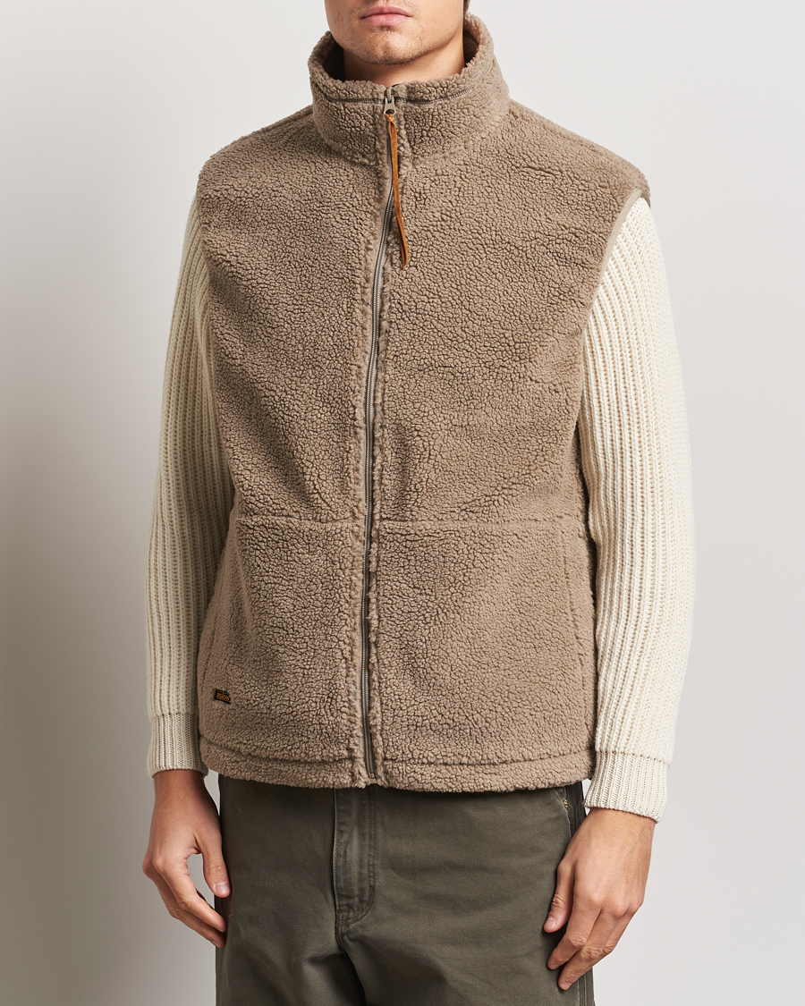 Men | Coats & Jackets | orSlow | Boa Fleece Vest Graige