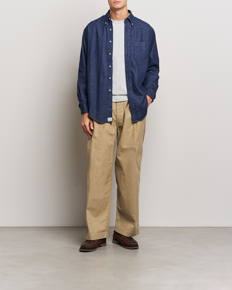 Men | Shirts | orSlow | Denim Button Down Shirt One Wash