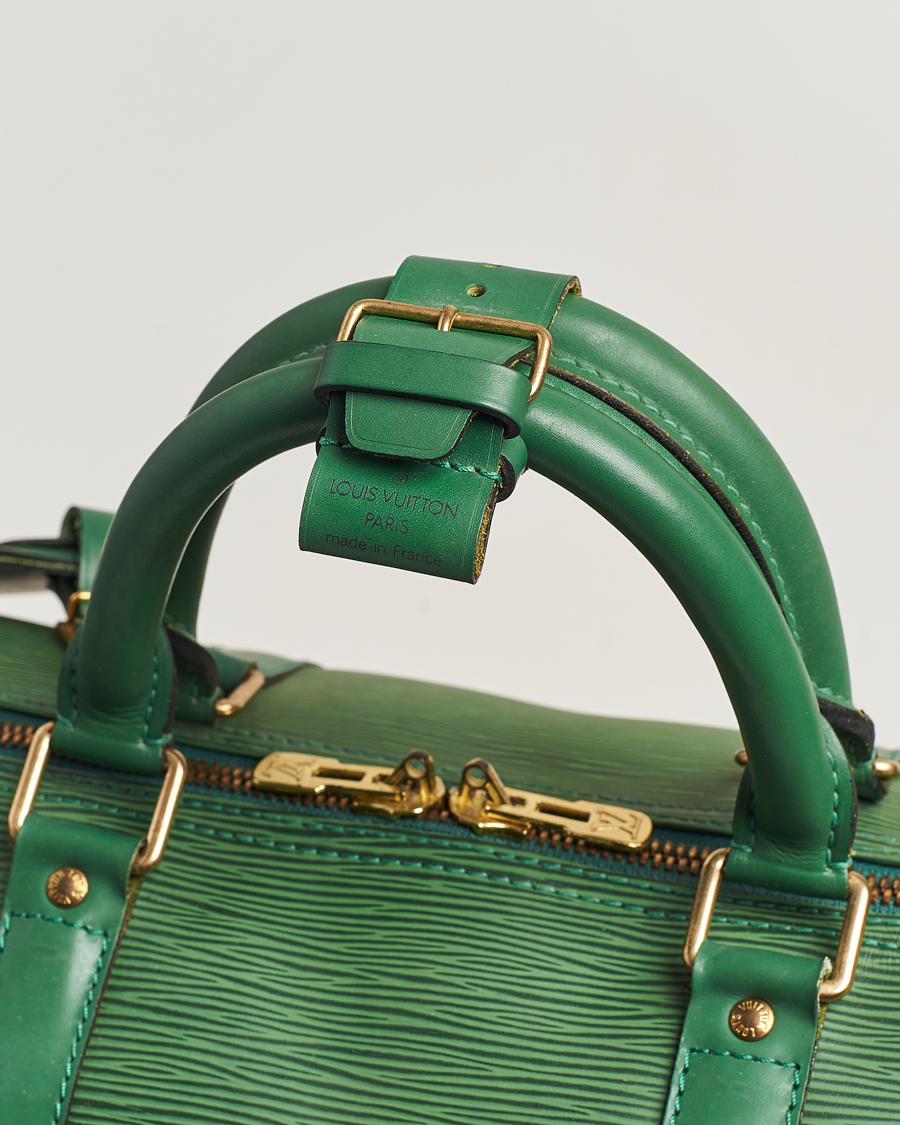 Men | Louis Vuitton Pre-Owned Keepall 50 EPI Leather Bag Green | Louis Vuitton Pre-Owned | Keepall 50 EPI Leather Bag Green