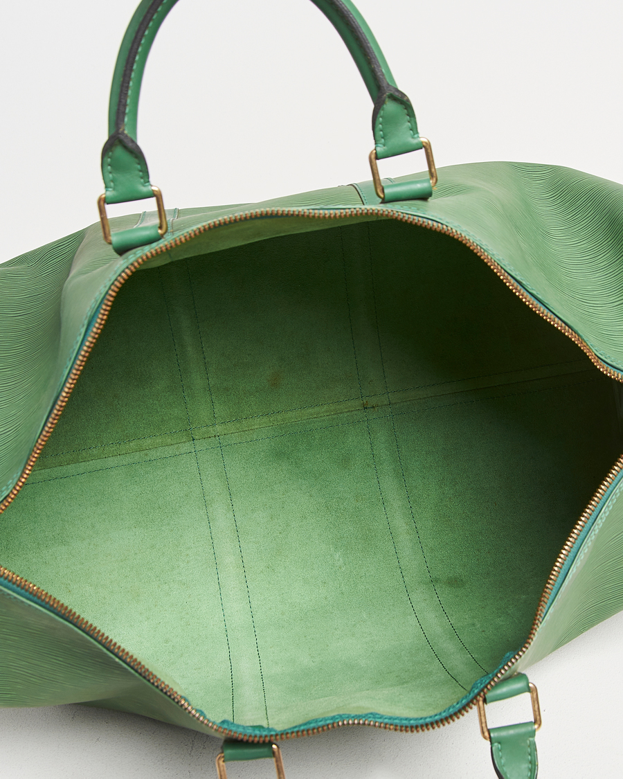 Men | Louis Vuitton Pre-Owned Keepall 50 EPI Leather Bag Green | Louis Vuitton Pre-Owned | Keepall 50 EPI Leather Bag Green