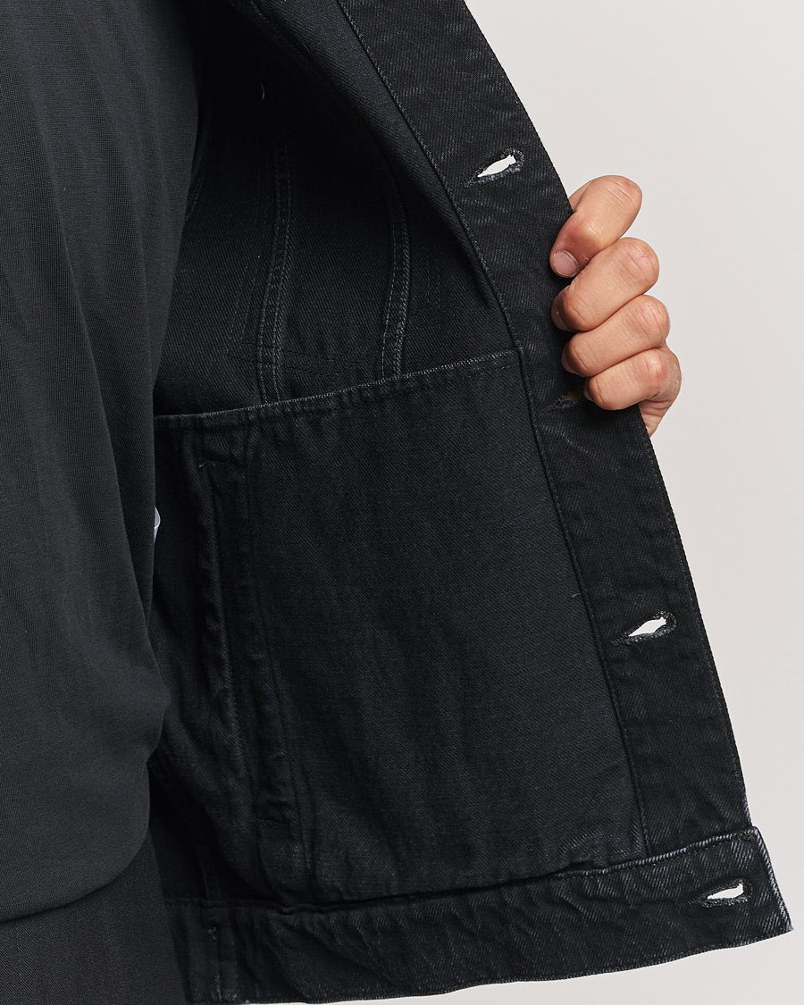 Men | Coats & Jackets | Lanvin | Leather Pocket Denim Jacket Black