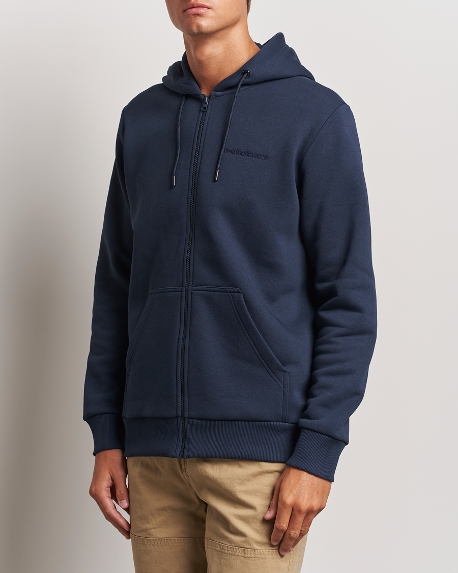Men | Sweaters & Knitwear | Peak Performance | Original Full Zip Hoodie Blue Shadow