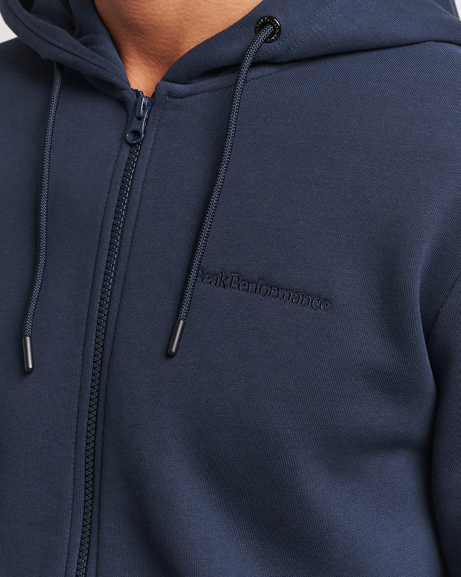 Men | Sweaters & Knitwear | Peak Performance | Original Full Zip Hoodie Blue Shadow