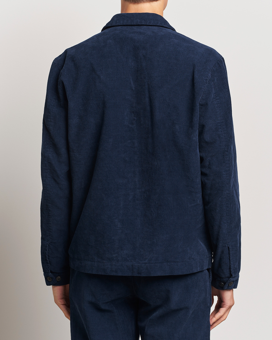 Men | Coats & Jackets | Sunspel | Corduroy Harrington Jacket Navy