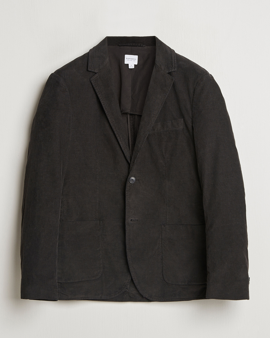Men | Blazers | Sunspel | Relaxed Corduroy Blazer Coffee
